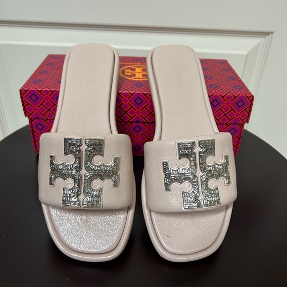 Tory Burch Women's Cream Slide Sandals - Picture 1 of 1